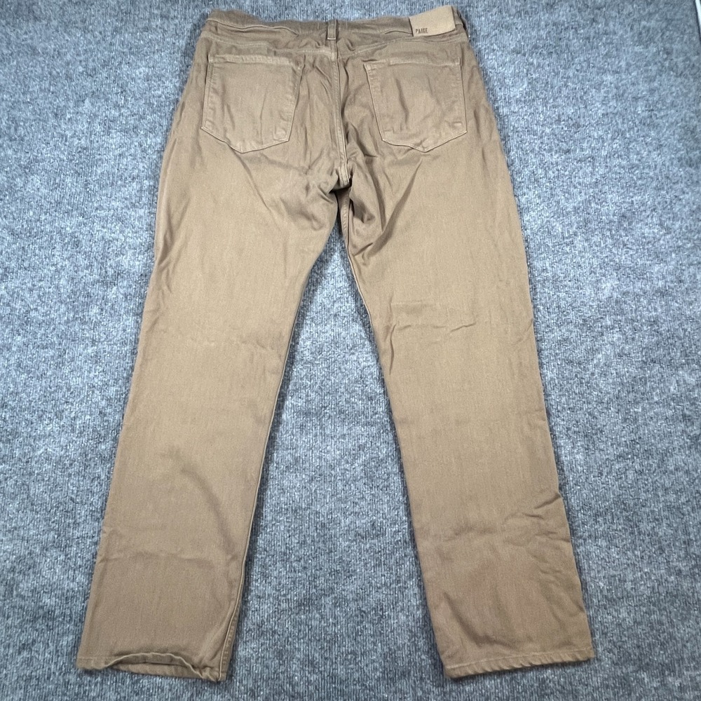 Paige Federal Chino Pants Mens 34 Beige Straight Leg Slim Fit Formal Office Wear